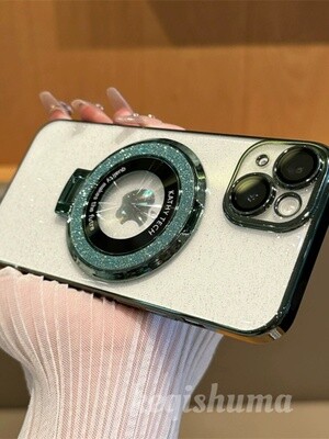 Luxury Glitter MagSafe Stand Ultra-thin Comes With Lens Film iPhone Case