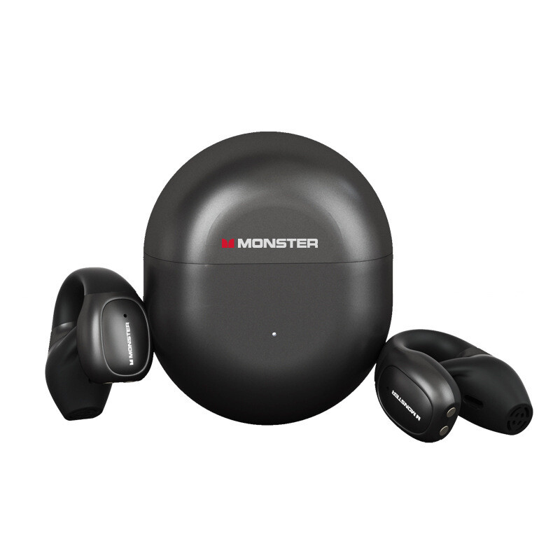 Ear Clip Wireless Headphones with Mics,Touch Control,3D HiFi Stereo Sound,Design for Sports