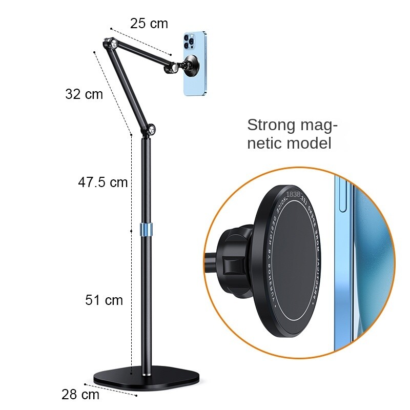 Mobile Phone Ipad Tablet Professional Photo And Video Shooting Video Stand., Color Classification: 1.7m telescopic arms - strong magnets - magsafe direct suction [360° rotation adjustment and lifting] special for mobile phones ★ free magnetic sheet *2