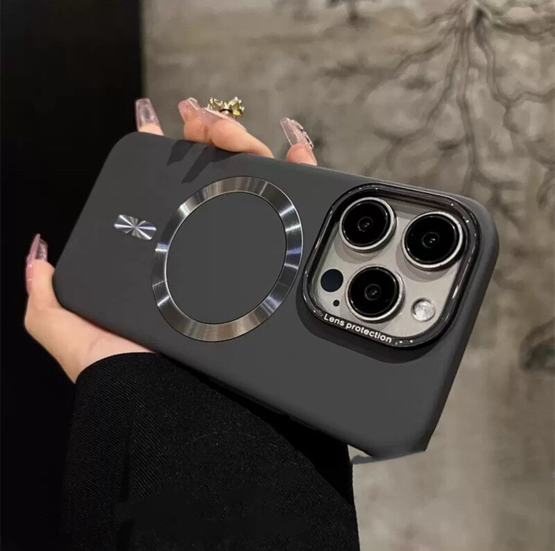 Advanced frosted magnetic suction ultra-thin anti-fall iPhone Case (Logo Optional)