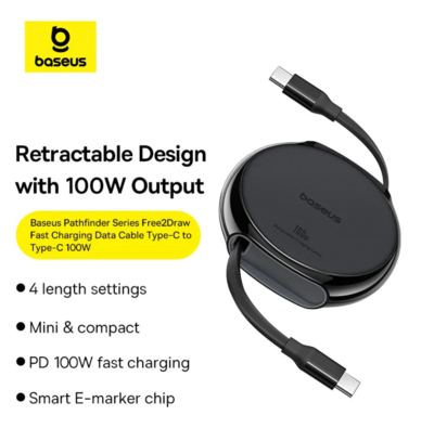 Retractable USB C Cable 100W Cable For MacBook iPad Fast Charger Cable for iPhone 15 Plus Pro Max Charger Data Wire