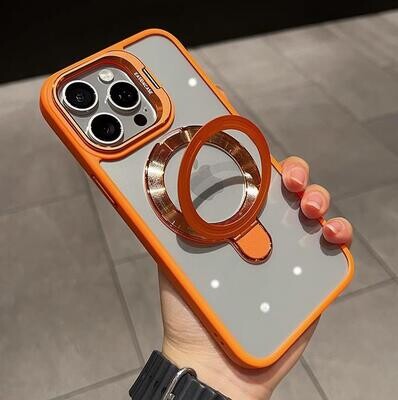 Hollow Lens Magnetic Holder Transparent All-inclusive iPhone case
