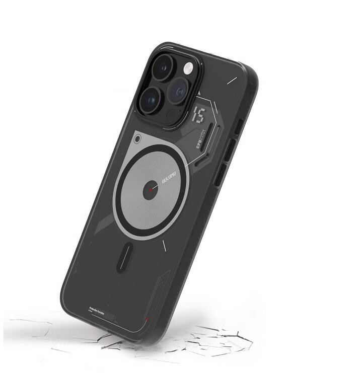 Aulumu Magnetic Translucent Frosted Protective Cover, Anti-fall Magsafe, Functional Aesthetics, Cyberpunk Cooling Window