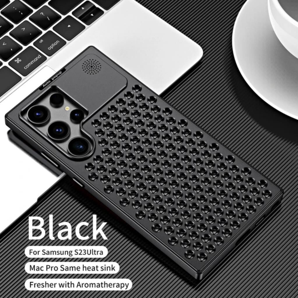 Aluminum alloy Heat Dissipation Phone Case For Samsung Galaxy Breathable Perfume Phone Cover