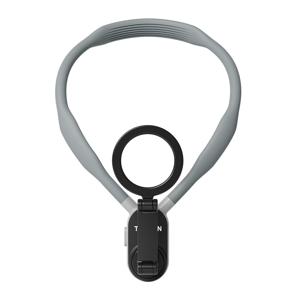Magnetic Mobile Phone Hanging Neck Bracket First Perspective Mobile Phone Live Broadcast Photography Bracket, Color: Grey
