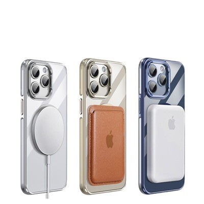 Titanium-Colored Hollow Transparent iPhone Case