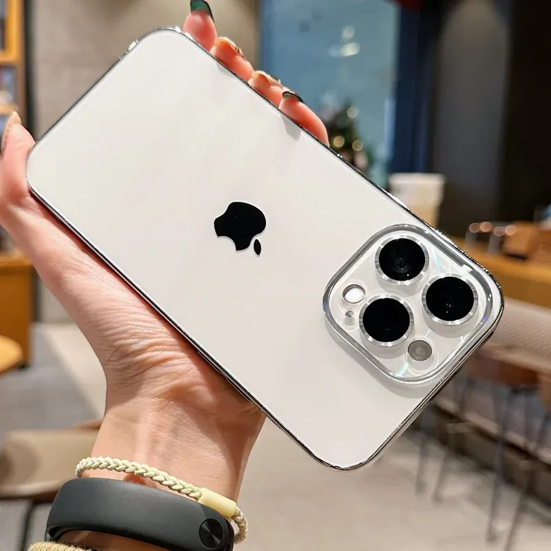 CD Pattern Laser Lens Metal Eagle Eye, Electroplating PC Matte iPhone Case, Color: Silver White, Model: iPhone15ProMax