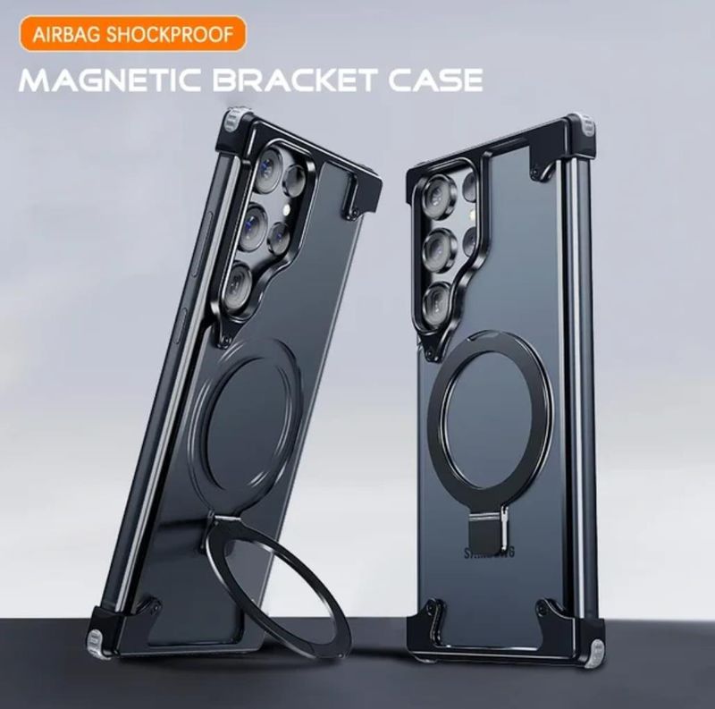 Magnetic Magsafe Aluminum Stand Framless Phone Case for Samsung