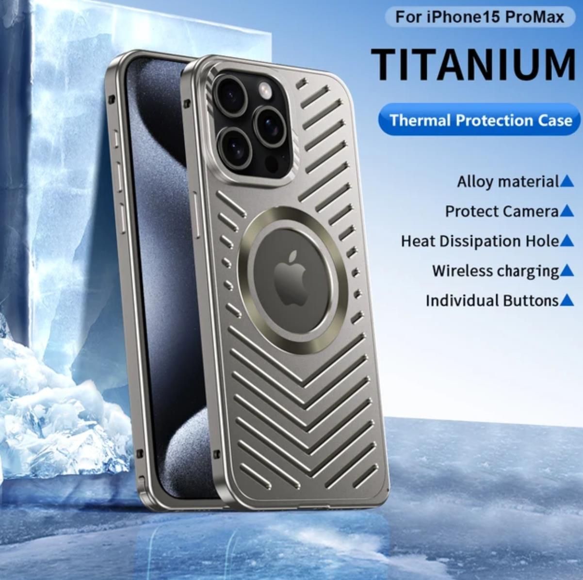 Magnetic Metal Heat Dissipation iPhone Case, Model: iPhone 15 Pro Max, Color: Original Color