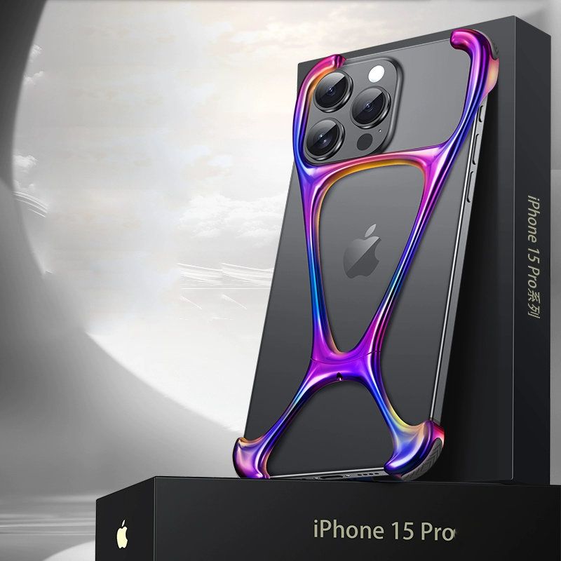 Metal Frameless Hollow Heat Dissipation IPhone Case, Color: Dazzling color, Models: iPhone 15 Pro