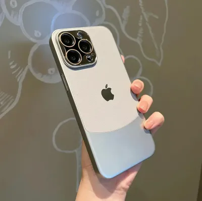 Plain Leather iPhone 16 looks iPhone Case (With Logo)