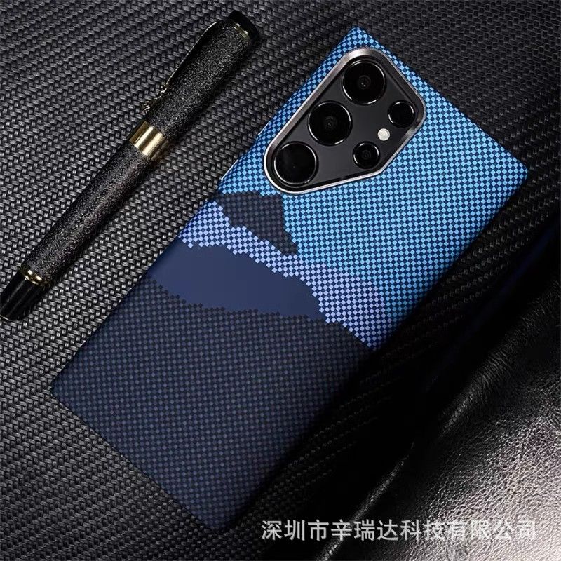 Luminous Magnetic Kevlar Texture Drop-resistant Protective Samsung Case, Color: Blue peak, Model: Samsung galaxys24