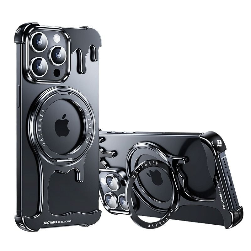 Liquid Metal Frameless Magnetic Rotating Bracket iPhone Case