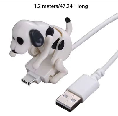 Funny Dog Fast Charger Cable Data Cable For iPhone IOS Android Type-C and lightning Mobile Phone Charging Line Prank Gifts Phone Accessories
