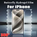 For iPhone 14 13 12 Mini 11 15 Pro Max Full Coverage Butterfly Hydrogel Film For iPhone XR XS Max 14 Plus Screen Protectors, Size: Apple 15promax, Color: All-inclusive butterfly film/hd