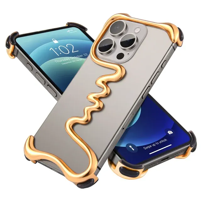 Metal Frameless Dissipation Hollow iPhone Case, Model: Iphone16promax, Color: Morning glory [gold]