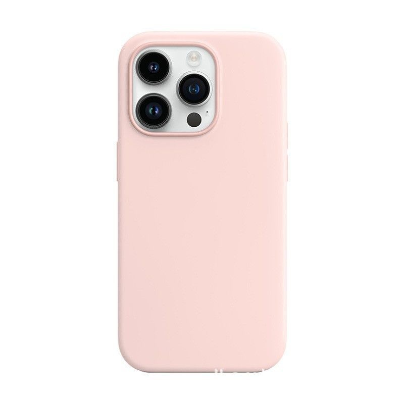 Liquid Silicone Original Animated Magnetic Official Protective 13 series ( With Logo), Color: Gray pink, Model: Iphone13promax