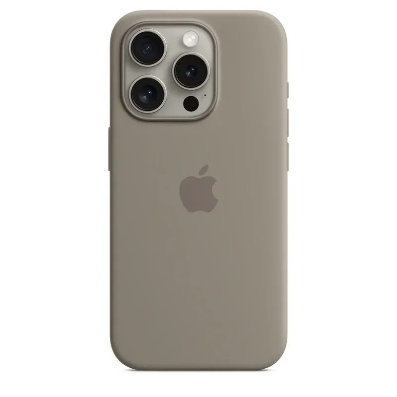 Liquid Silicone Original Animated Magnetic Official Protective for 15 Series ( With Logo), Color: Clay, Models: iPhone 15 Pro Max
