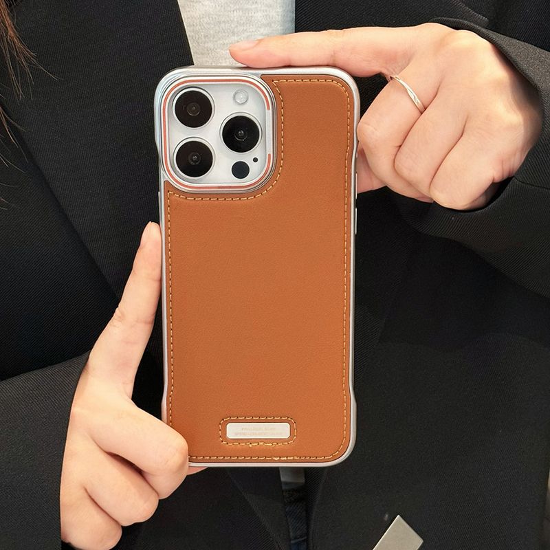 Luxury Matte Leather Frameless Phone Case For iPhone