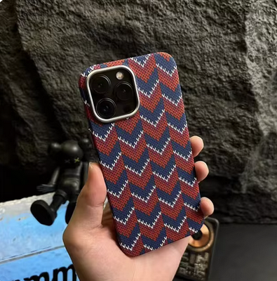 Kevlar Luminous Magnetic Embossed Woven Pattern iPhone case