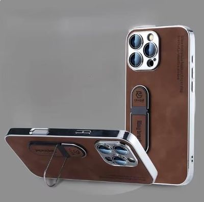 Luxury Skin Feel iPhone Case., Color: Brown, Models: iPhone 16 ProMax