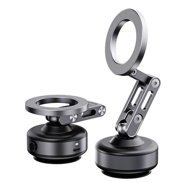 Rotatable Vacum Magnetic Car Holder, Color: Gray