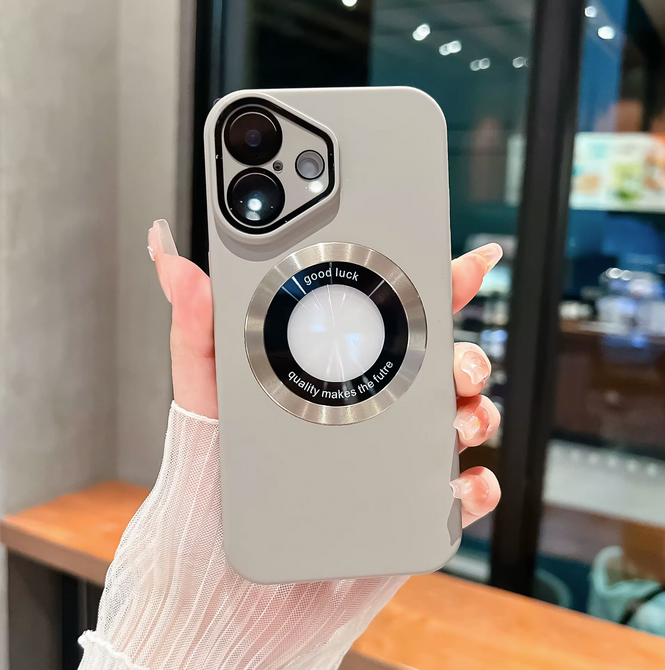 Crystal Shield Missing Label Magnetic Absorbing iPhone Case, Model: Iphone16promax, Color: Gray