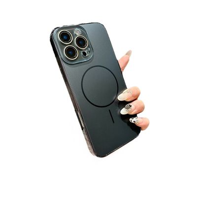 AG Frosted Fine Ring Magnetic Suction iPhone Case