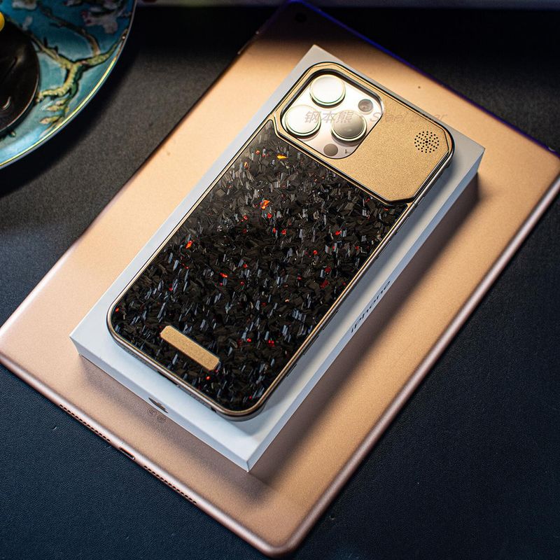 Forged Carbon Fiber Aluminum Alloy Magnetic  Aromatherapy iPhone Case