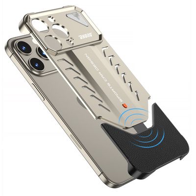 Aluminum Alloy Nappa Leather Buckle Heat Dissipation iPhone Case