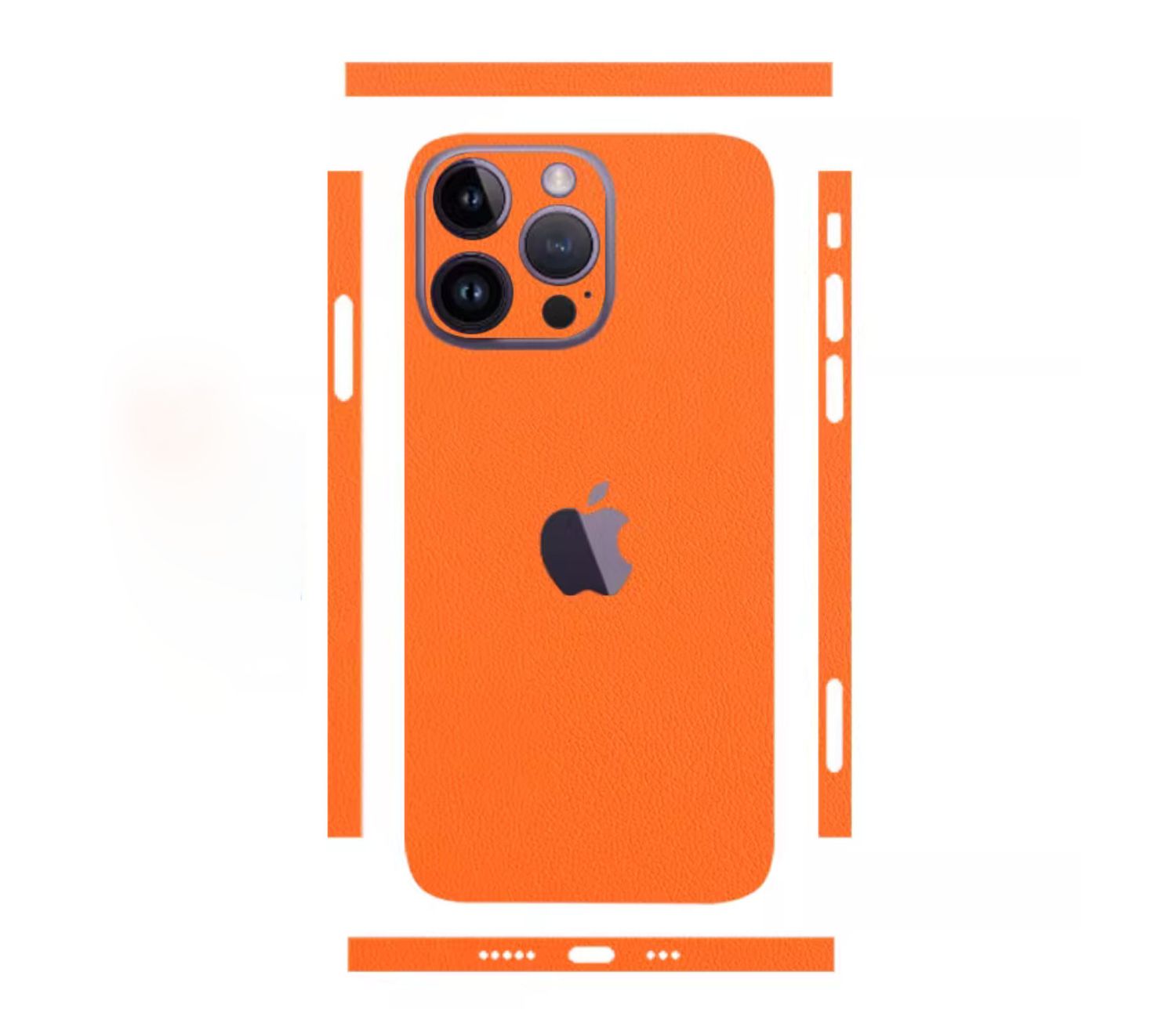 Leather Skin for  iPhone, Model: iPhone 16 Pro Max, Color: Orange