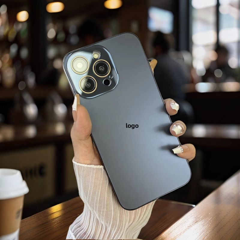 Suitable For IPhone16Promax Phone Case Original Color Electroplating AG Frosted Apple 15 Protective Mirror Apple Protective Cover 14, Applicable models: 17 Promax, Color: Graphite black [with lens film]