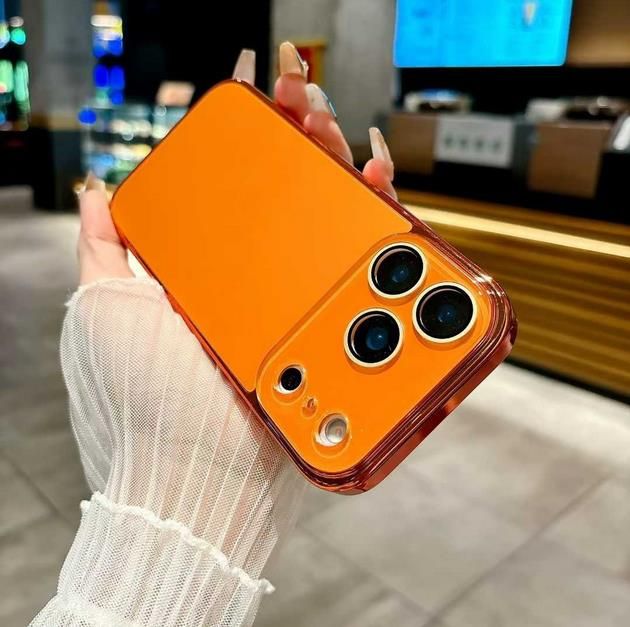 Electroplating AG Frosted iPhone Case, Color: Emma Orange [with logo], Model: iPhone17Promax