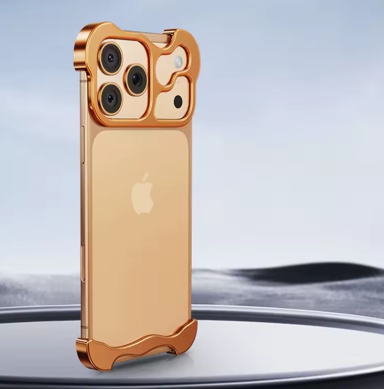 Special-shaped Zinc Alloy High-end Bare Metal Feel Anti-fall Protective iPhone Case