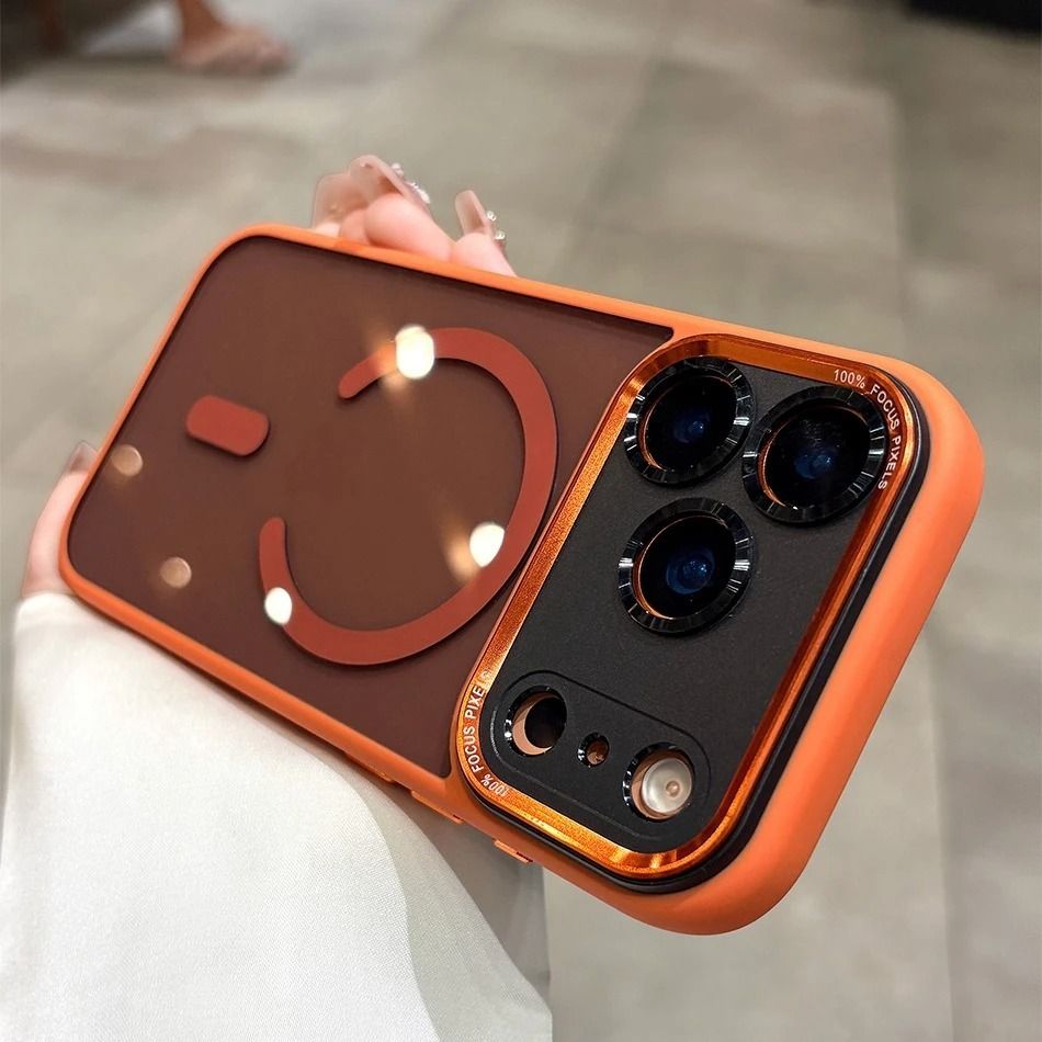 Transparent MagSafe  iPhone Case, Color: Orange, Models: iPhone 17 Pro Max