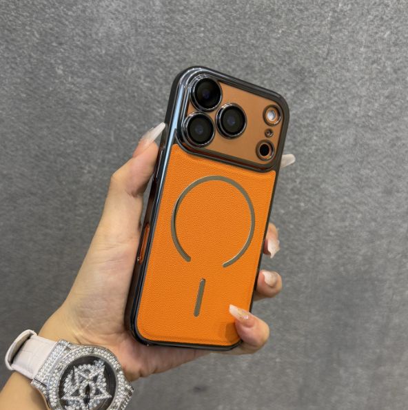 Electroplated Leather Pattern iPhone Case