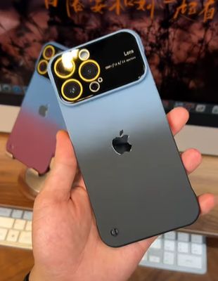 Large Window Borderless Ultra-thin gradient color borderless with HD lens film iPhone Case (with Logo)