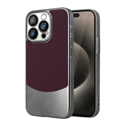 Plain Leather Color Matching Anti Fingerprint iPhone Case (Logo Optional)
