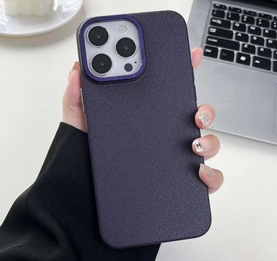 Metal Lens With Litchi Pattern iPhone Case