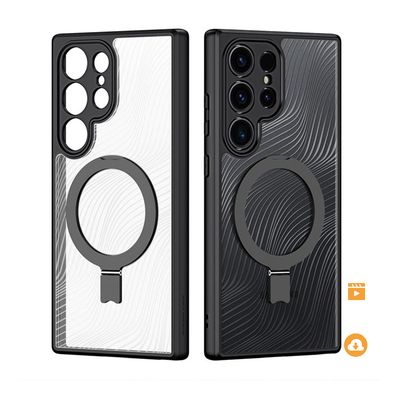 Frosted Transparent Samsung Magnetic Holder Mobile Phone Case