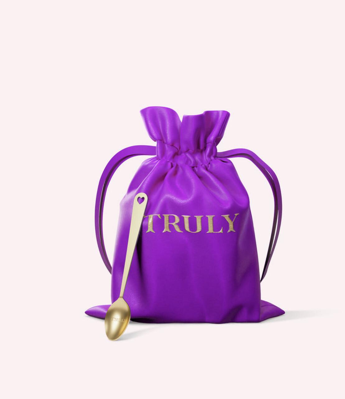 TRULY - Mini Gold Spoon + Gold Ice Cream Scoop + Satin Pouch | Purple