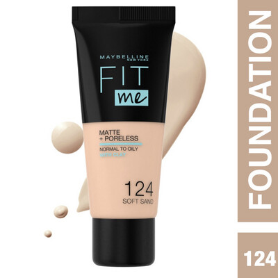 Maybelline - Fit Me Matte + Poreless Liquid Foundation | 124 Soft Sand