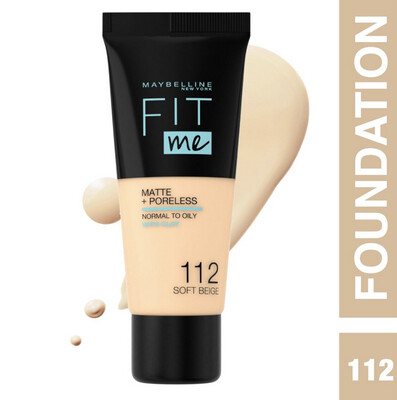 Maybelline - Fit Me Matte + Poreless Liquid Foundation | 112 Soft Beige