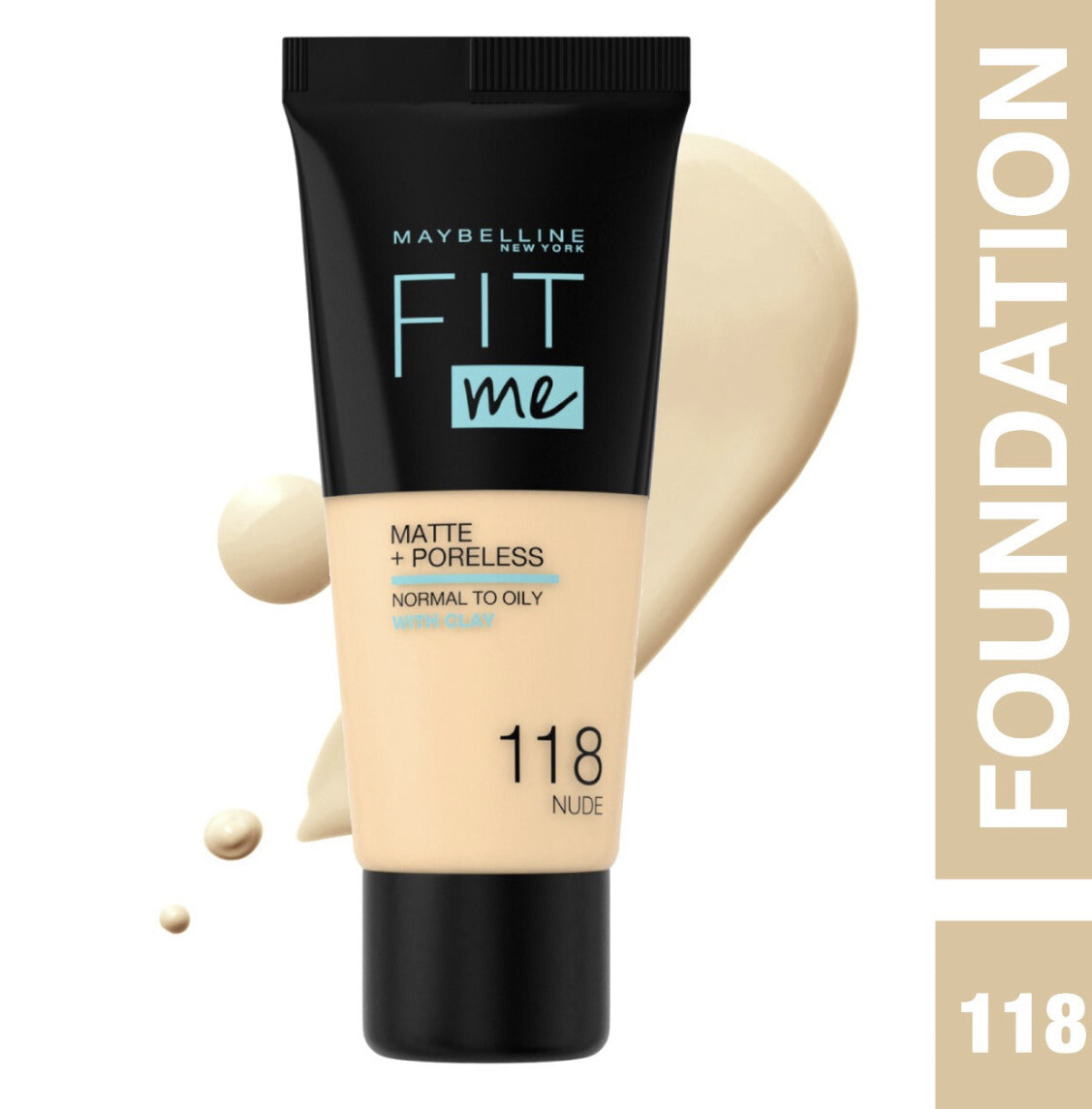 Maybelline - Fit Me Matte + Poreless Liquid Foundation | 118 Nude