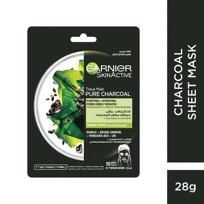 GARNIER - Charcoal and Algae Sheet Mask | Purifying & Hydrating