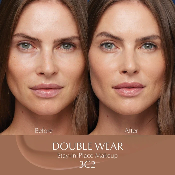 ESTEE LAUDER - Double Wear Stay-in-Place Foundation | 3C2 Pebble - medium with cool rosy undertones