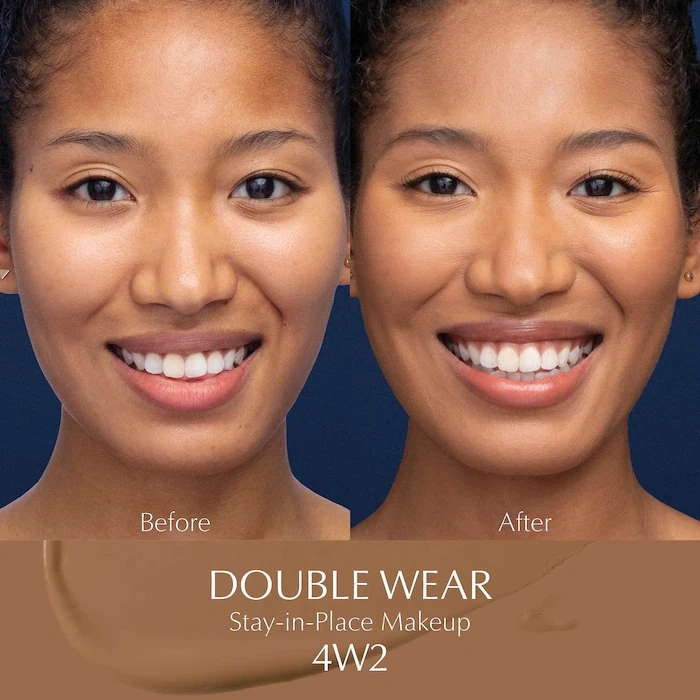 ESTEE LAUDER - Double Wear Stay-in-Place Foundation | 4W2 Toasty Toffee - medium tan with warm olive undertones