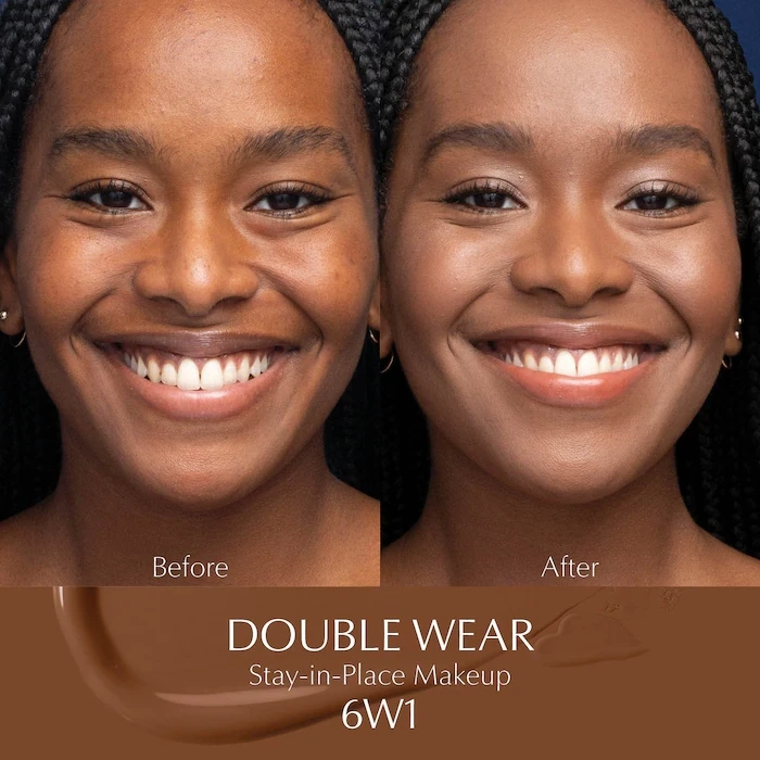 ESTEE LAUDER - Double Wear Stay-in-Place Foundation |  6W1 Sandalwood - very deep with warm golden undertones
