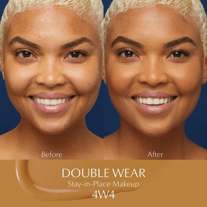 ESTEE LAUDER - Double Wear Stay-in-Place Foundation |  4W4 Hazel - medium tan with warm, golden-olive undertones
