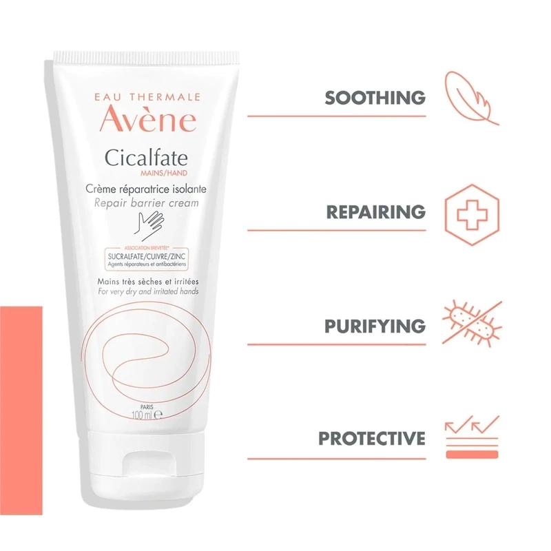 AVÈNE - Cicalfate Hand Repair Barrier Cream - Very Dry and Irritated Hands | 100 mL